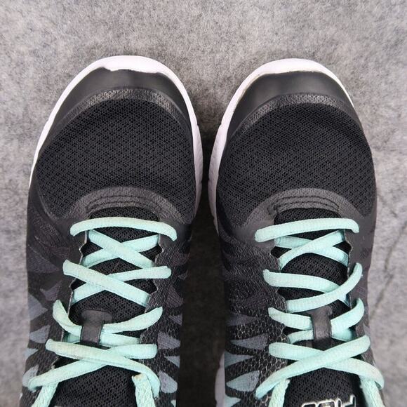 Fila Shoes Womens 7 Athletic Trainers Running Active Lace Up Comfort Black Blue - Picture 8 of 13